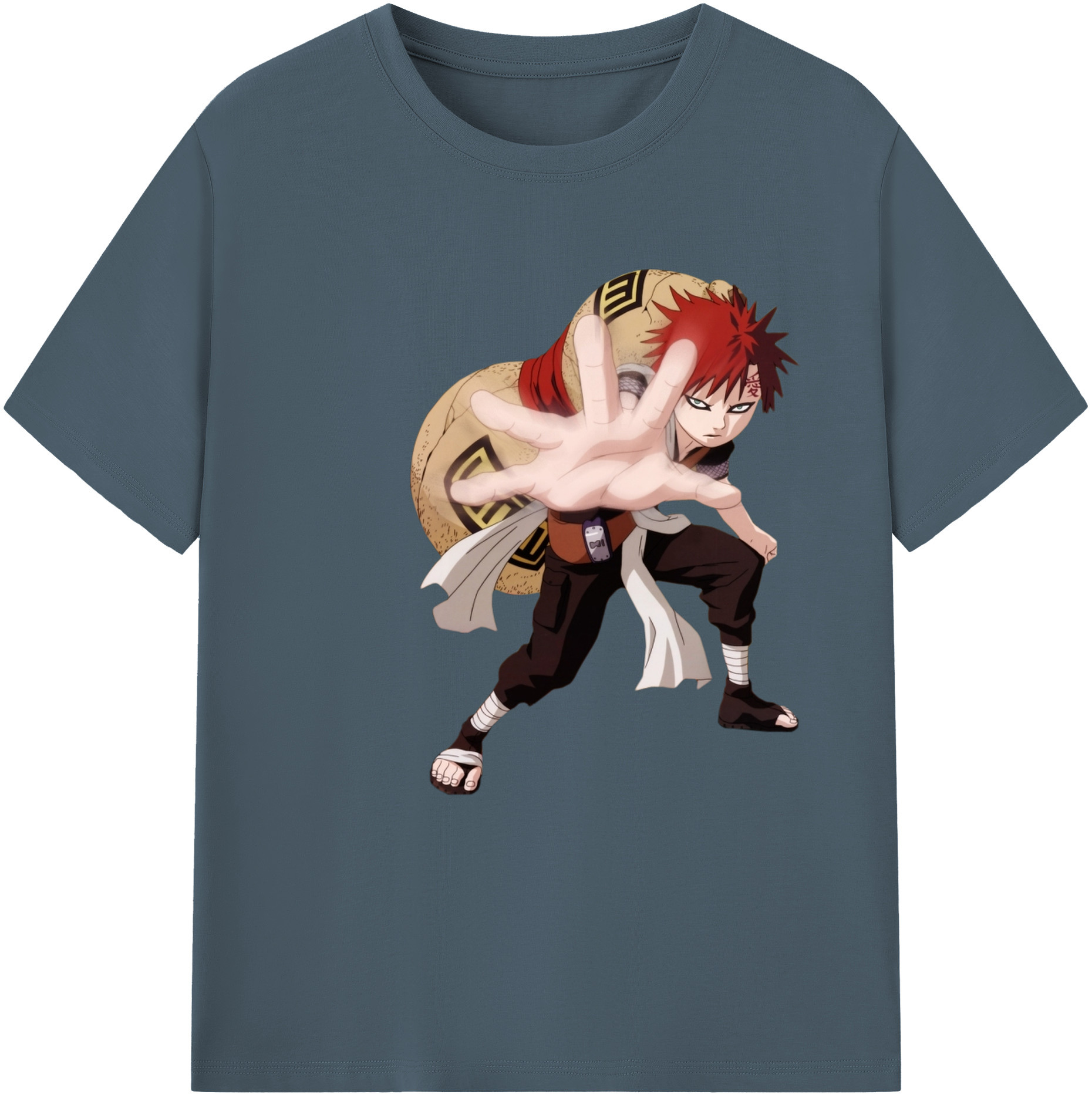 （画像用） NARUTO -ナルト- ガアラ Gaara 綿100％半袖Tシャツ（フロントプリント）